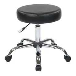 Pneumatic Drafting Chair Backless Stool With Black Vinyl Seat