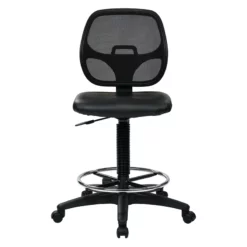 Deluxe Mesh Black Back Drafting Chair With Vinyl Seat -CYMAX Sales 365225 4 L