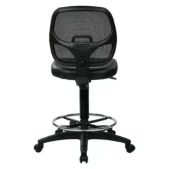 Deluxe Mesh Black Back Drafting Chair With Vinyl Seat -CYMAX Sales 365225 8 L
