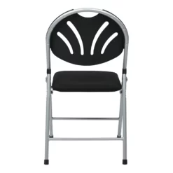 Set Of 4 Plastic Folding Chair In Blue And Silver -CYMAX Sales 365255 5 L