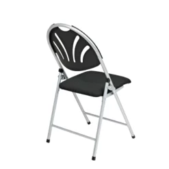 Set Of 4 Plastic Folding Chair In Blue And Silver -CYMAX Sales 365255 6 L