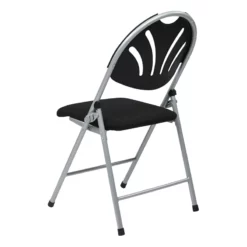 Set Of 4 Plastic Folding Chair In Blue And Silver -CYMAX Sales 365255 7 L