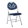 Set Of 4 Plastic Folding Chair In Blue And Silver -CYMAX Sales 365256 L
