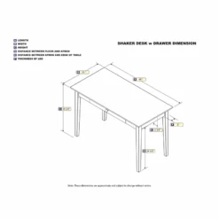 AFI Shaker Solid Wood Writing Desk With Elegant Felt Drawer In White -CYMAX Sales 368603 11 L 1
