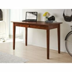 AFI Shaker Solid Wood Writing Desk With Storage Drawer In Walnut