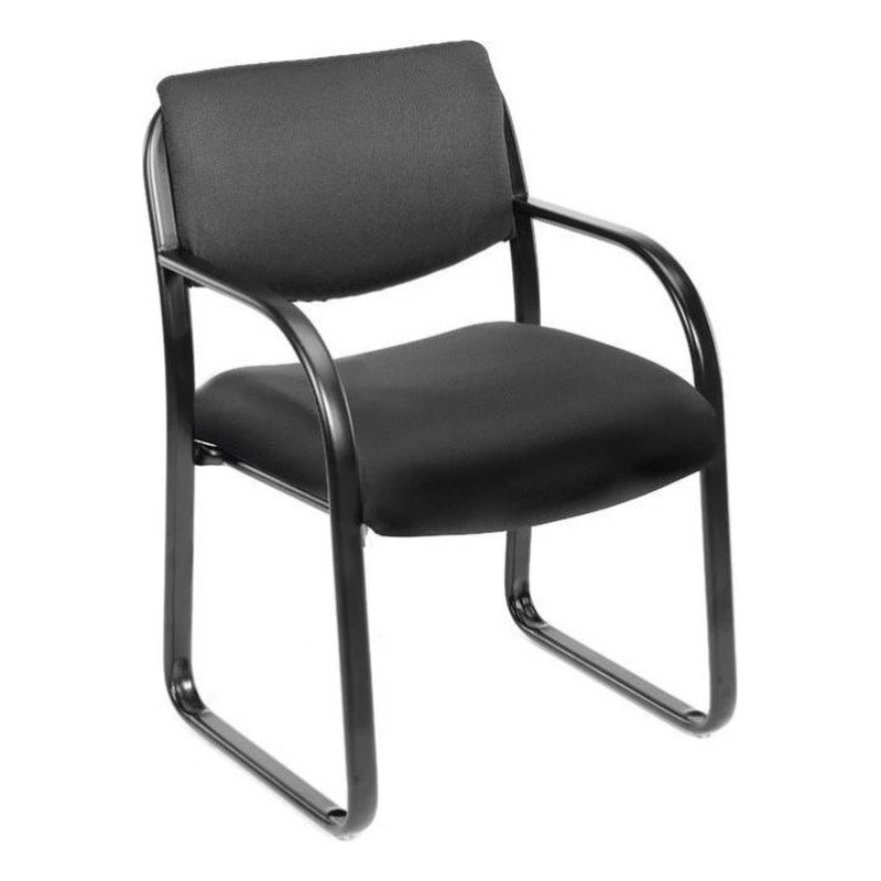 Boss Office Products Fabric Sled Base Guest Chair With Arms In Black Fabric 4 Boss Office Products Fabric Sled Base Guest Chair With Arms In Black Fabric - Image 2