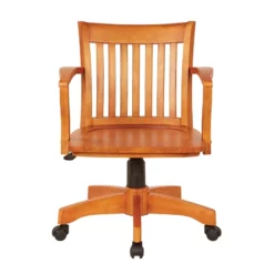 Deluxe Wood Banker's Office Chair With Wood Seat In Espresso -CYMAX Sales 3858 2 L