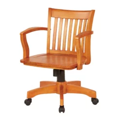 Deluxe Wood Banker's Office Chair With Wood Seat In Espresso -CYMAX Sales 3858 3 L