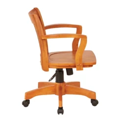 Deluxe Wood Banker's Office Chair With Wood Seat In Espresso -CYMAX Sales 3858 4 L