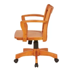 Deluxe Wood Banker's Office Chair With Wood Seat In Espresso -CYMAX Sales 3858 5 L
