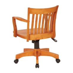 Deluxe Wood Banker's Office Chair With Wood Seat In Espresso -CYMAX Sales 3858 7 L