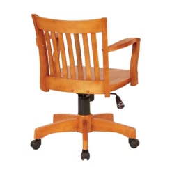 Deluxe Wood Banker's Office Chair With Wood Seat In Espresso -CYMAX Sales 3858 8 L