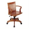 Deluxe Wood Banker's Office Chair With Wood Seat In Espresso -CYMAX Sales 3858 L