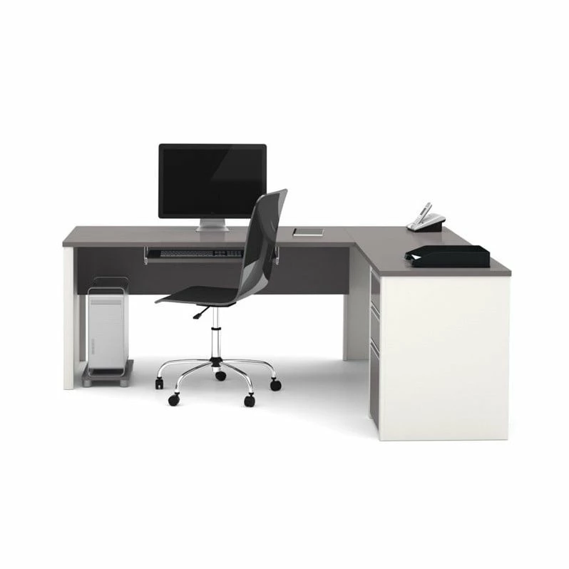 Bestar Connexion L-shaped Workstation With Lateral File In Slate And Sandstone 10 Bestar Connexion L-shaped Workstation With Lateral File In Slate And Sandstone - Image 8