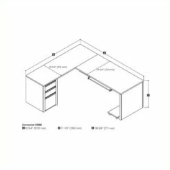 Bestar Connexion L-Shape Wood Computer Desk With Hutch In Sandstone And Slate -CYMAX Sales 387579 5 L