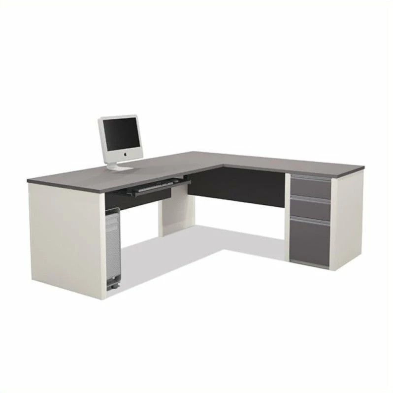 Bestar Connexion L-shaped Workstation With Lateral File In Slate And Sandstone 8 Bestar Connexion L-shaped Workstation With Lateral File In Slate And Sandstone - Image 6