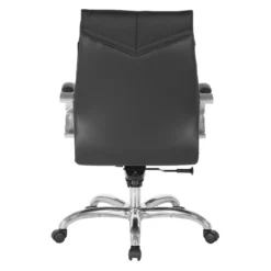 Deluxe Mid Back Black Executive Leather Office Chair -CYMAX Sales 3918 10 L