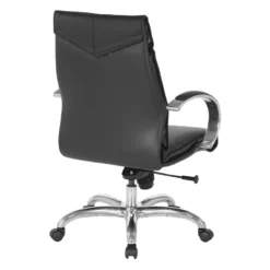 Deluxe Mid Back Black Executive Leather Office Chair -CYMAX Sales 3918 11 L