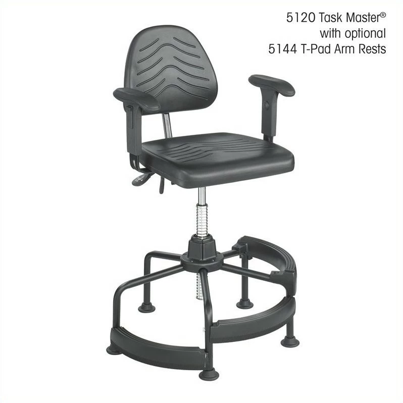 Safco Task Master Deluxe Industrial Drafting Chair In Dark Grey 6 Safco Task Master Deluxe Industrial Drafting Chair In Dark Grey - Image 4