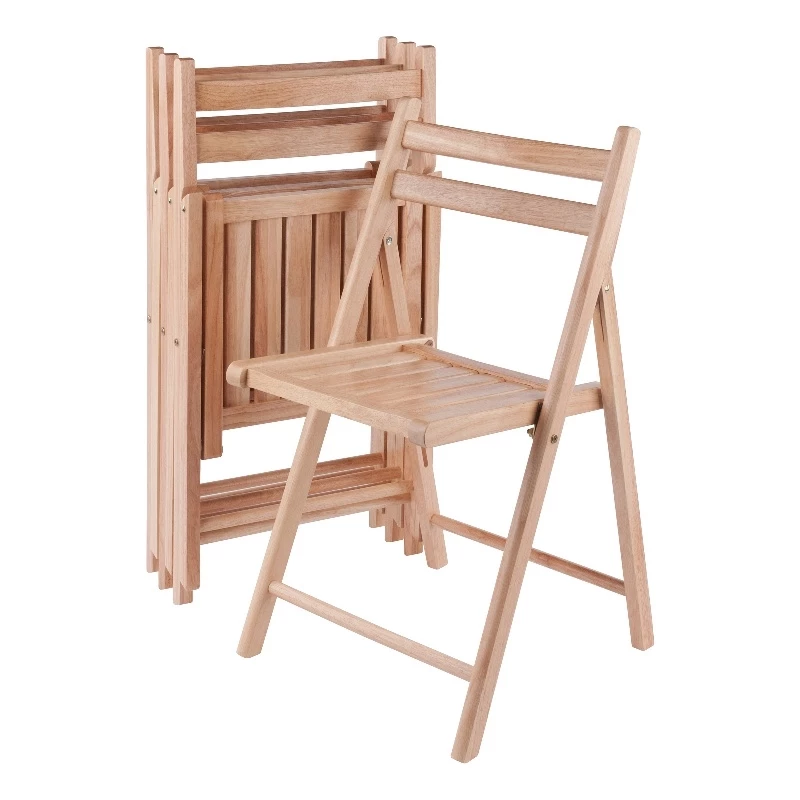 Winsome Robin Transitional Solid Wood Folding Chair In Teak (Set Of 4) 7 Winsome Robin Transitional Solid Wood Folding Chair In Teak (Set Of 4) - Image 5