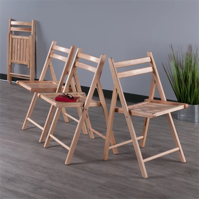 Winsome Robin Transitional Solid Wood Folding Chair In Teak (Set Of 4) 16 Winsome Robin Transitional Solid Wood Folding Chair In Teak (Set Of 4) - Image 14