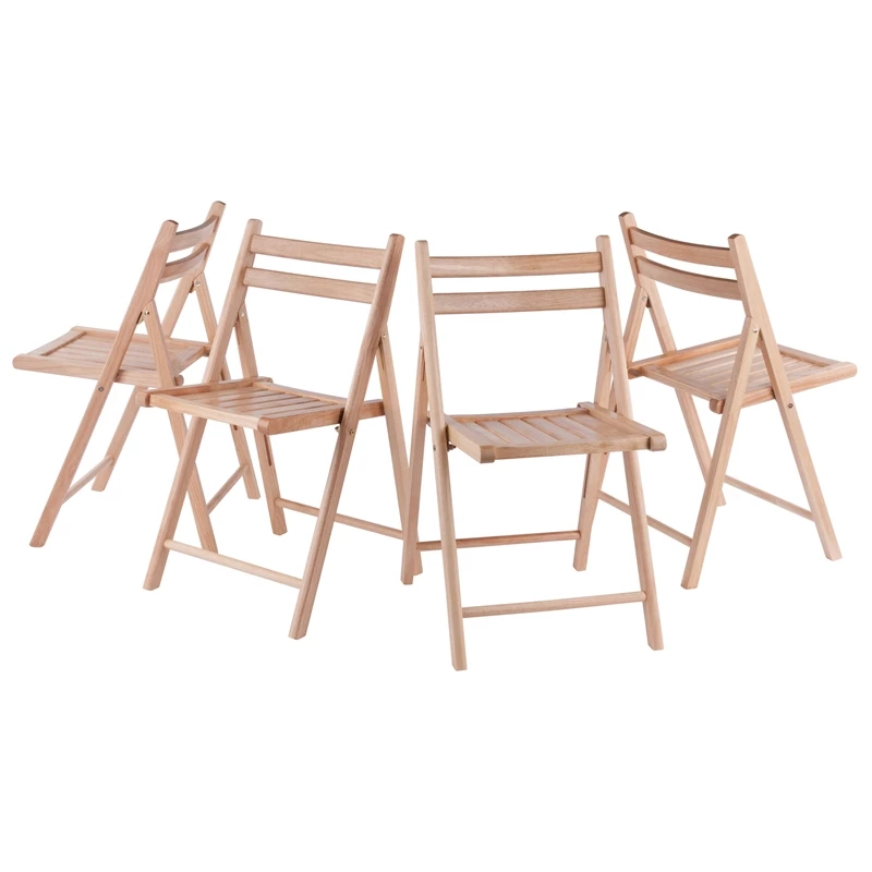 Winsome Robin Transitional Solid Wood Folding Chair In Teak (Set Of 4) 8 Winsome Robin Transitional Solid Wood Folding Chair In Teak (Set Of 4) - Image 6