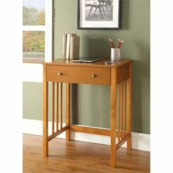 Convenience Concepts Designs2Go Mission Desk In Brown Oak Wood Finish -CYMAX Sales 425979 1 L