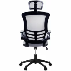 Techni Mobili Executive High Back Office Chair W/ Headrest In Silver Gray Fabric -CYMAX Sales 432741 15 L