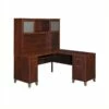 Bush Furniture Somerset 60" L-Shape Computer Desk With Hutch In Hansen Cherry