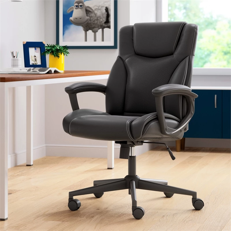 Serta Connor Office Chair Gray Bonded Leather 4 Serta Connor Office Chair Gray Bonded Leather - Image 2