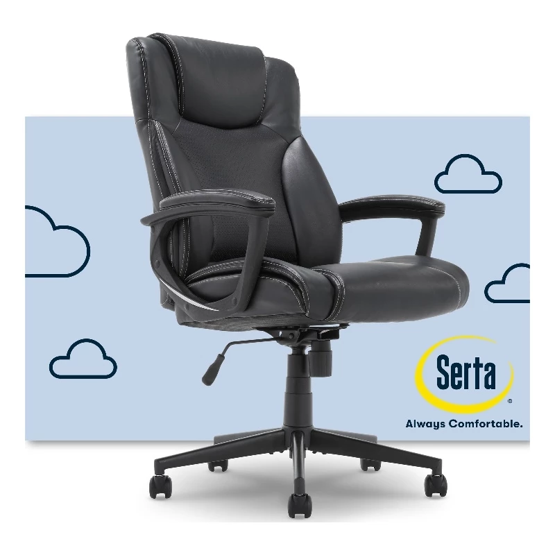 Serta Connor Office Chair Gray Bonded Leather 3 Serta Connor Office Chair Gray Bonded Leather