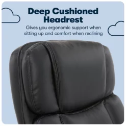 Serta Fairbanks Big And Tall Executive Office Chair Black Bonded Leather -CYMAX Sales 442162 35 L