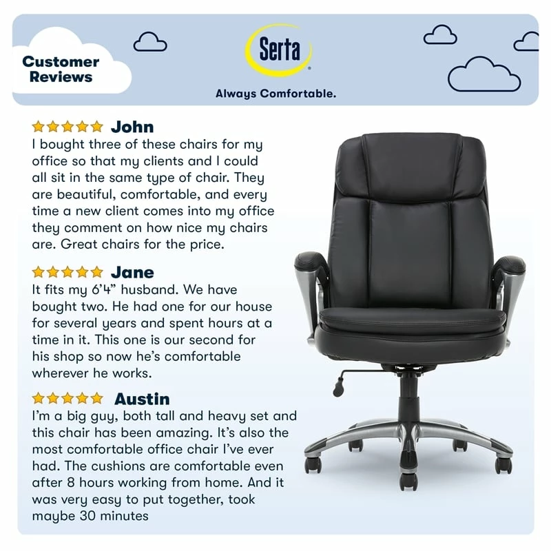 Serta Fairbanks Big And Tall Executive Office Chair Cognac Bonded Leather 14 Serta Fairbanks Big And Tall Executive Office Chair Cognac Bonded Leather - Image 12