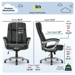 Serta Fairbanks Big And Tall Executive Office Chair Cognac Bonded Leather 34 Serta Fairbanks Big And Tall Executive Office Chair Cognac Bonded Leather -CYMAX Sales 442162 49 L 1