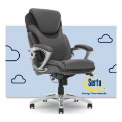 Serta Bryce Executive Office Chair With AIR Technology Cream Bonded Leather -CYMAX Sales 442170 38 L