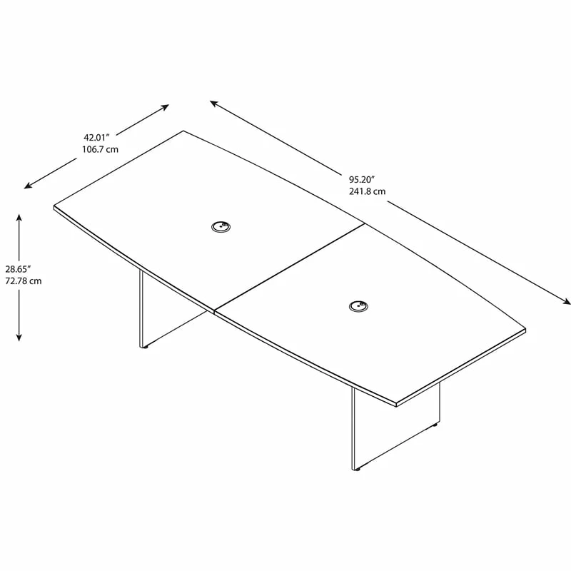 Bush Business Furniture 96W X 42D Conference Table With Wood Base In Storm Gray 15 Bush Business Furniture 96W X 42D Conference Table With Wood Base In Storm Gray - Image 13