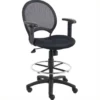 Boss Office Mesh Drafting Chair With Adjustable Arms -CYMAX Sales 449714 L