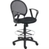 Boss Office Mesh Drafting Chair With Loop Arms -CYMAX Sales 449715 L