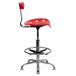 Flash Furniture Chrome Drafting Chair In Red -CYMAX Sales 457301 1 L