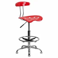 Flash Furniture Vibrant Drafting Chair Seat In Green And Chrome -CYMAX Sales 457301 L 1