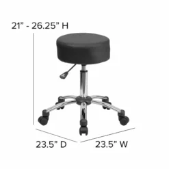 Flash Furniture Medical Ergonomic Stool Black And Chrome -CYMAX Sales 457616 5 L
