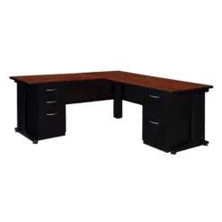 Regency Fusion 66" Double Pedestal L-Desk With 48" Return In Cherry -CYMAX Sales 458353 1 L