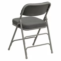 Flash Furniture Hercules Fabric Upholstered/Metal Folding Chair In Burgundy/Gray -CYMAX Sales 459731 4 L