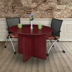 Regency Legacy Round Conference Table In Mahogany -CYMAX Sales 460052 2 L