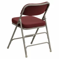 Flash Furniture Hercules Fabric Upholstered/Metal Folding Chair In Burgundy/Gray -CYMAX Sales 461284 4 L