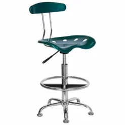 Flash Furniture Vibrant Drafting Chair Seat In Green And Chrome -CYMAX Sales 461309 1 L 1