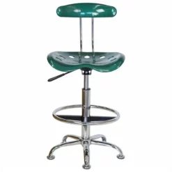 Flash Furniture Vibrant Drafting Chair Seat In Green And Chrome -CYMAX Sales 461309 L 1