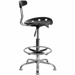Flash Furniture Vibrant Drafting Chair Seat In Green And Chrome -CYMAX Sales 461314 2 L 1