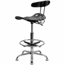 Flash Furniture Chrome Drafting Chair In Red -CYMAX Sales 461314 3 L