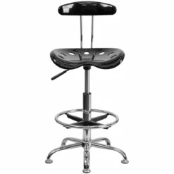 Flash Furniture Vibrant Drafting Chair Seat In Green And Chrome -CYMAX Sales 461314 4 L 1